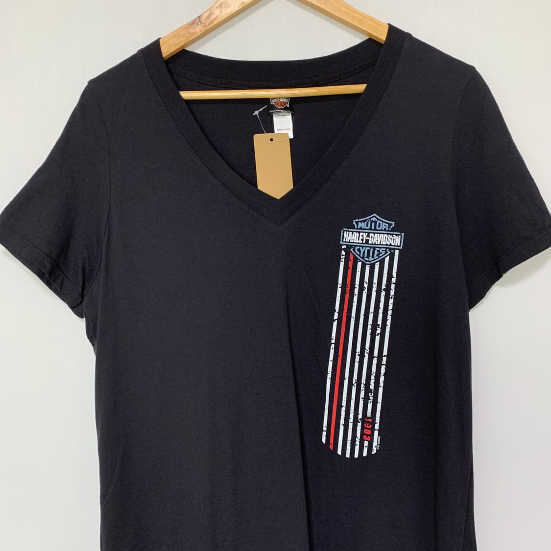할리데이비슨 빈티지 블랙 반팔 브이넥 티셔츠 XL 남녀공용 상품이미지2