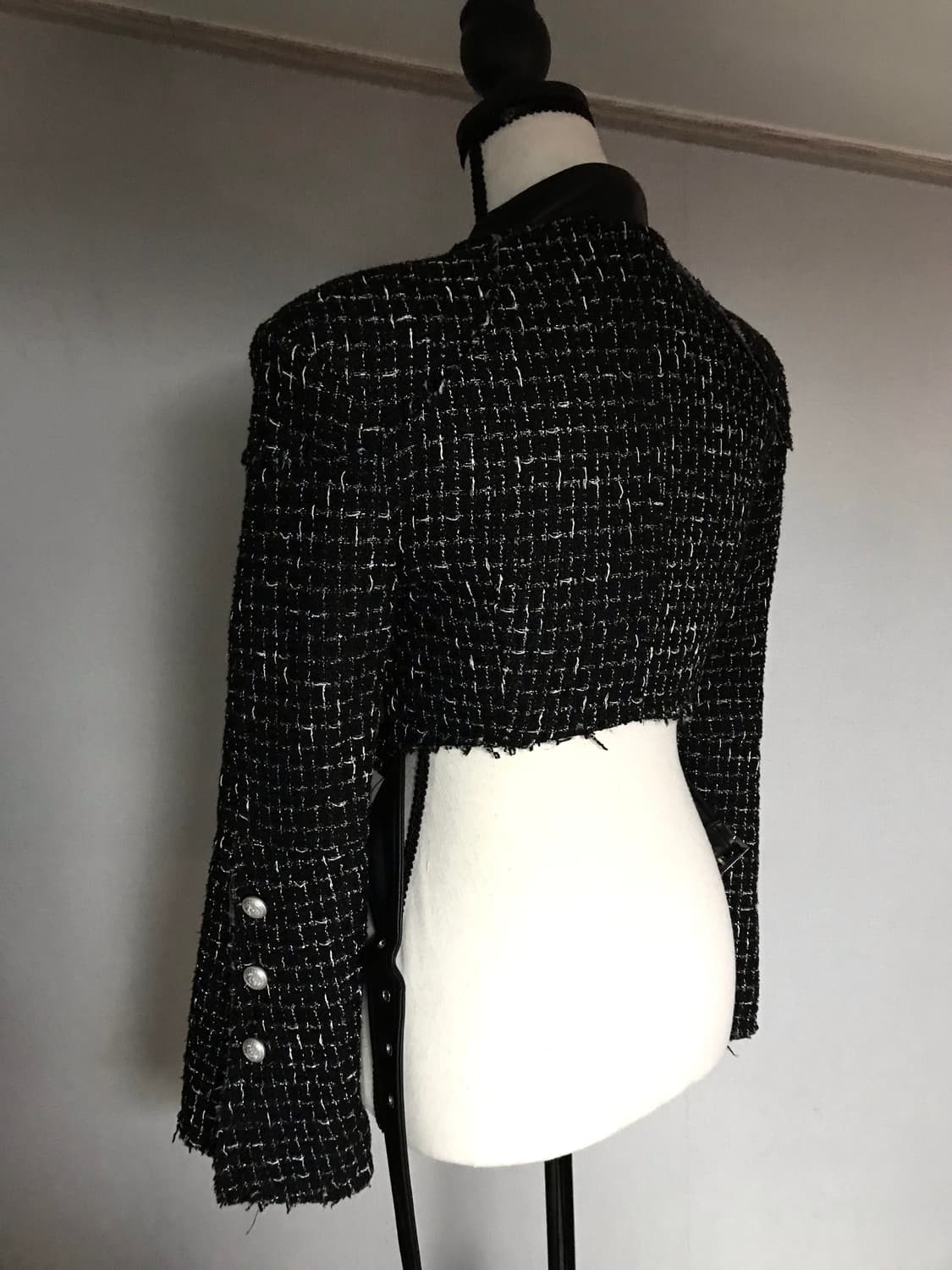 24ans Tweed Leather Mixed Jacket 상품이미지4