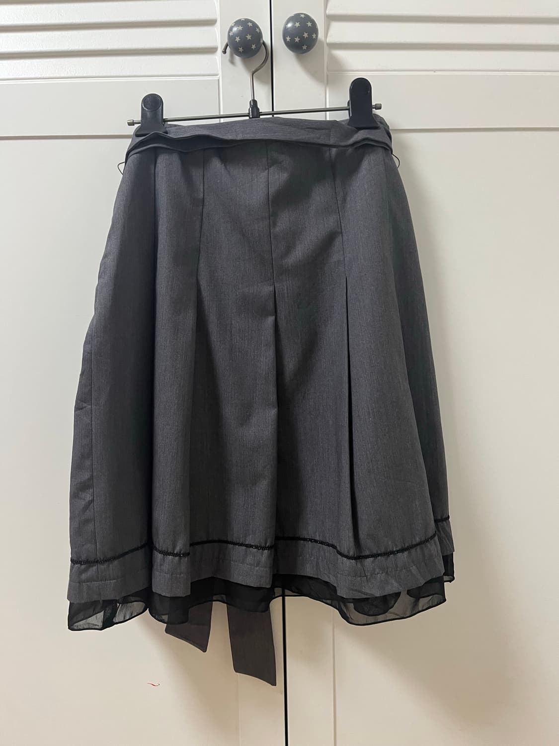 빈티지 차콜 레이어드 스트랩 스커트 상품이미지2