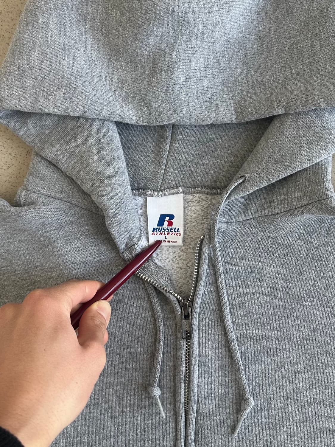 00s 빈티지 러셀 후드집업 그레이 L 상품이미지8