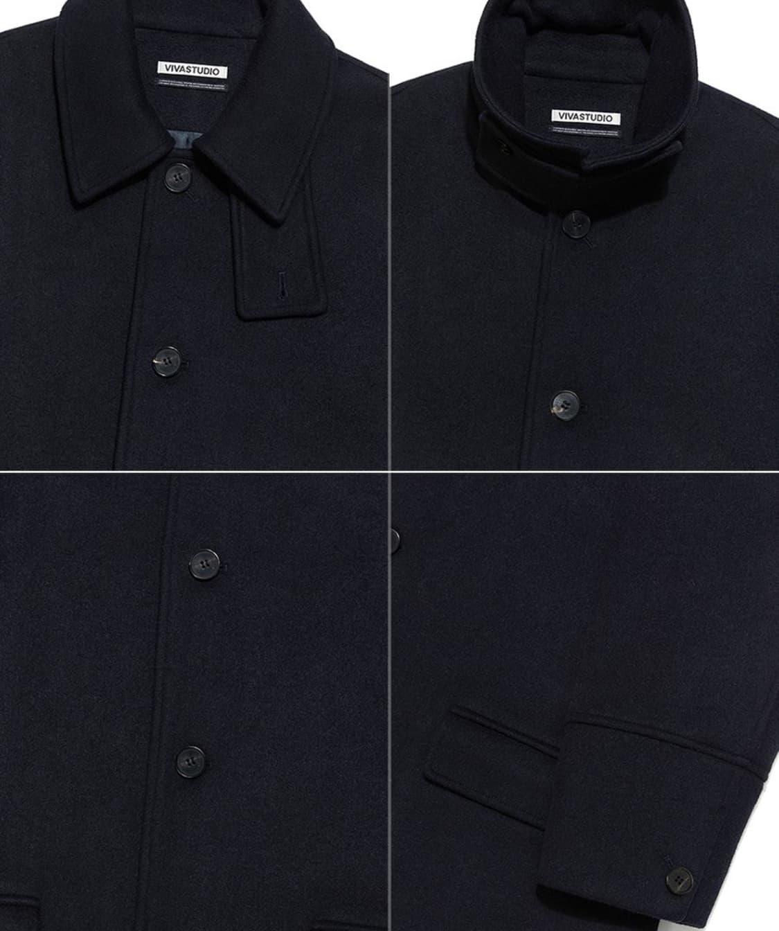 새상품(M)비바스튜디오 울캐시미어 수티앵카라 롱코트 네이비 상품이미지6