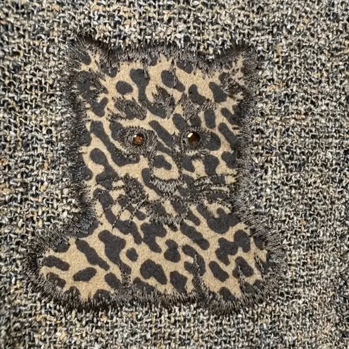 Brown Animal-Embroidery Wool Jacket 상품이미지2