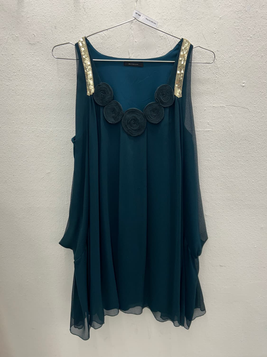 숄더스팽클 실크드레스 상품이미지1