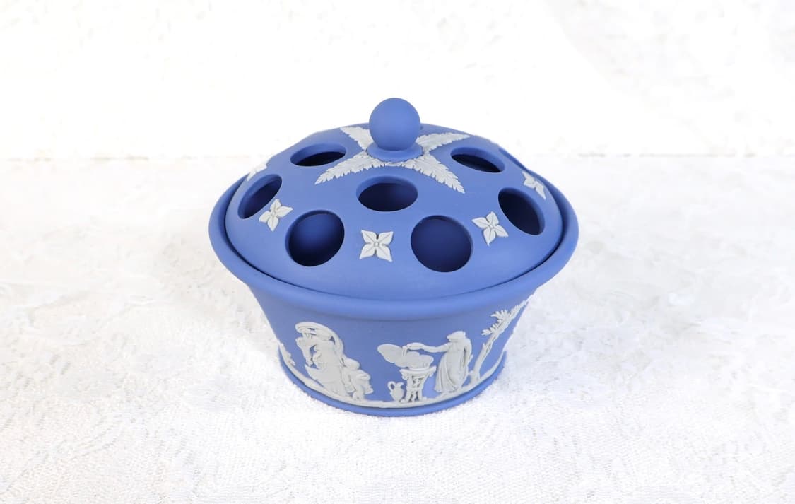 [영국앤틱] 웨지우드 제스퍼웨어 페일블루 포푸리 화병 상품이미지8