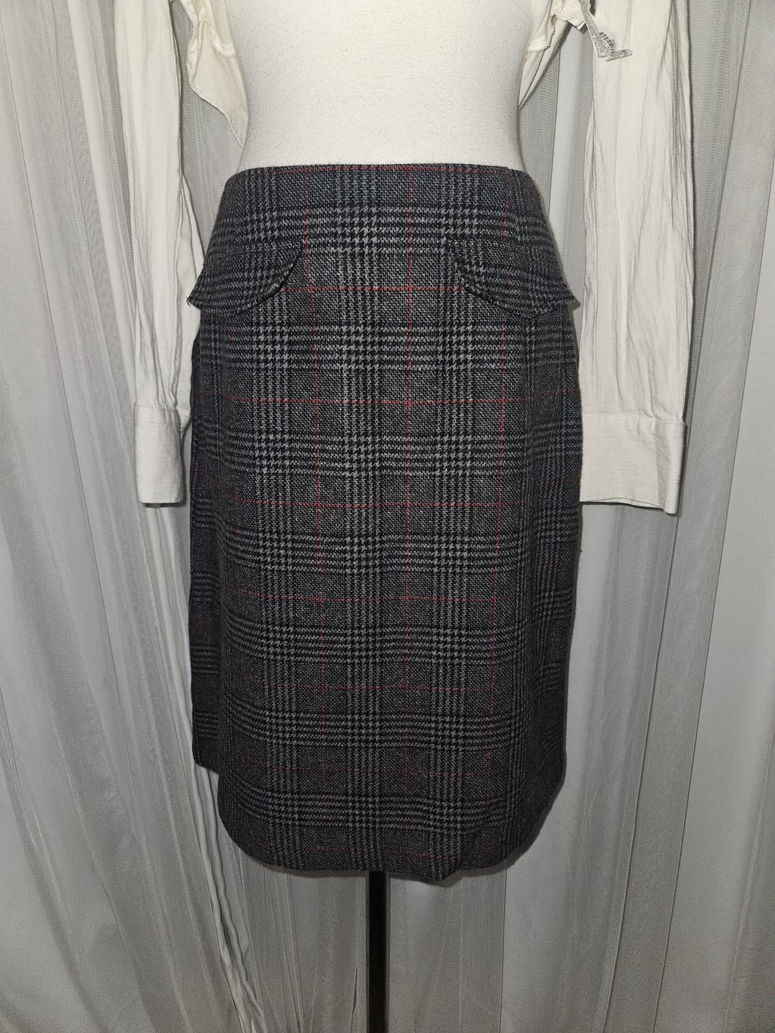 cinema club 레드 체크 앙고라 스커트 니혼진 공겜여주 히메갸루 상품이미지3