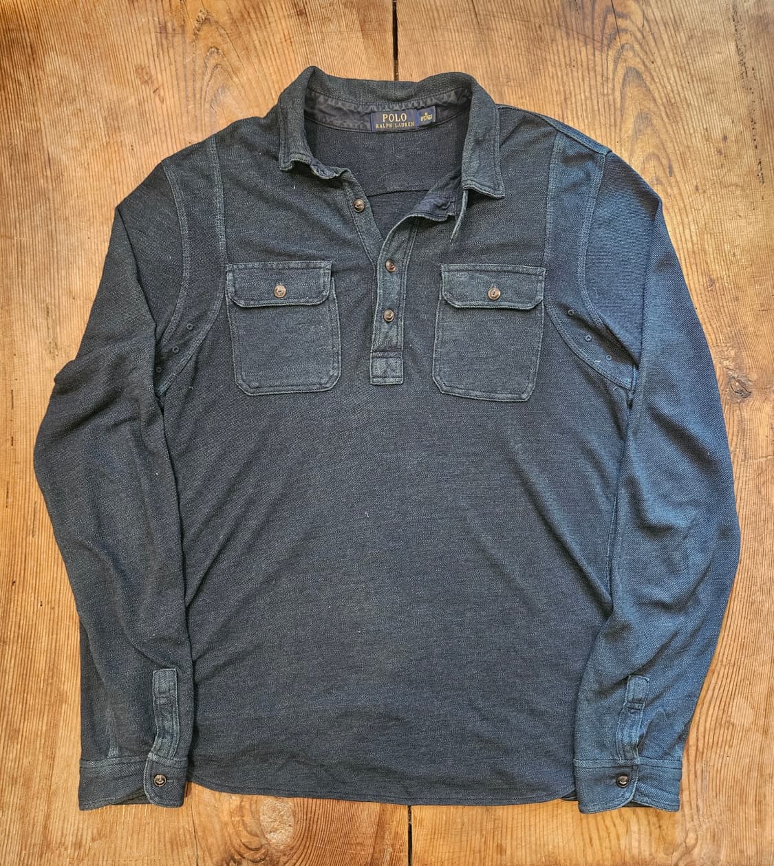 폴로 랄프로렌 인디고 코튼 헨리넥 셔츠 상품이미지1