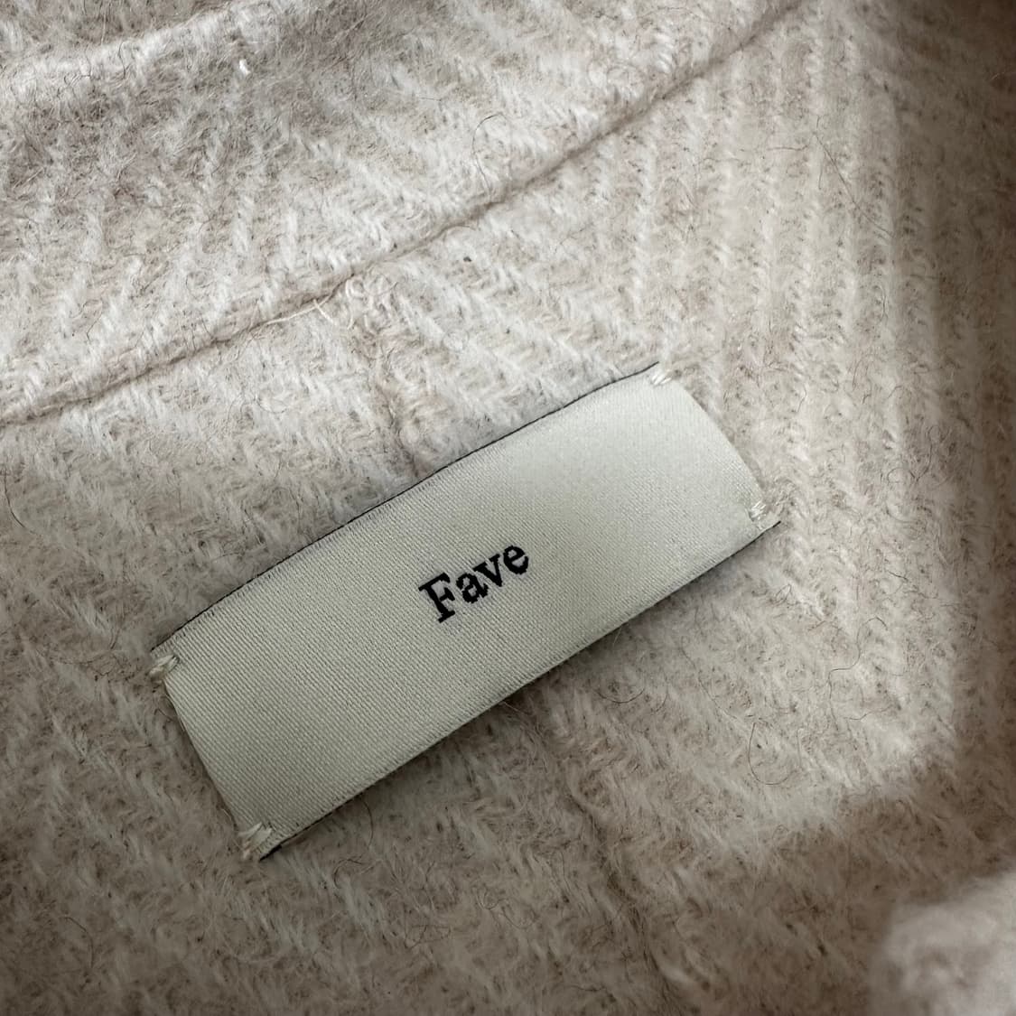 Fave 헤링본 핸드베이드 울 롱 코트 아이보리 F 상품이미지4