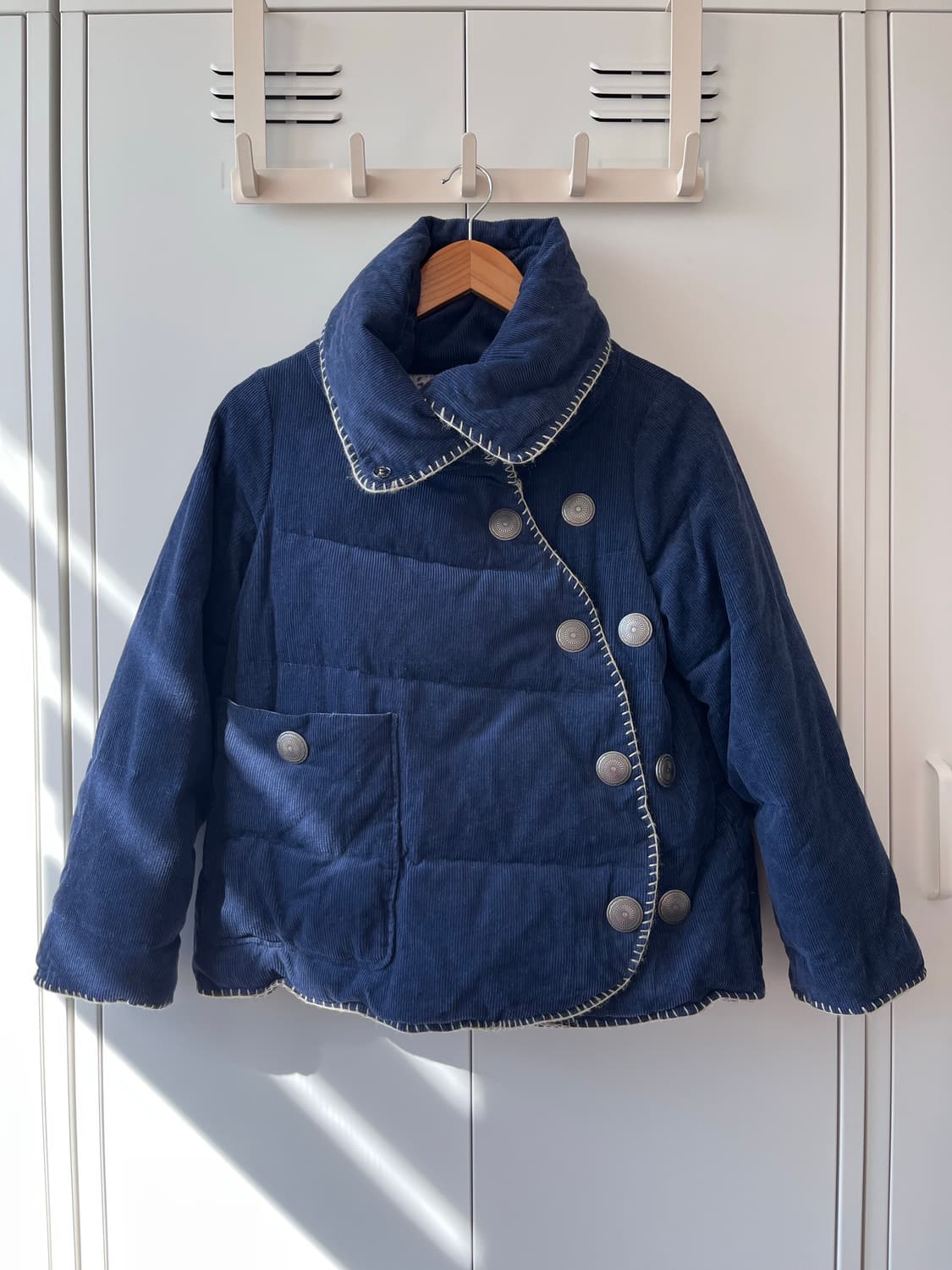 Nadesico 하이넥 사선 버튼 패딩 점퍼 상품이미지2