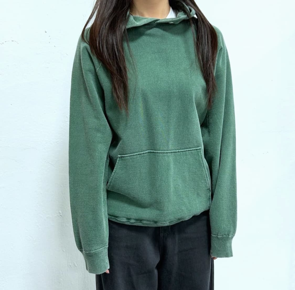 빈티지 후드티 그린 상품이미지1