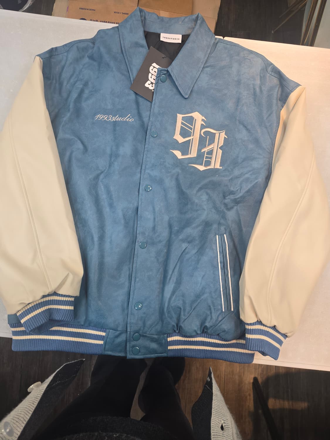 새상품1993스튜디오 바시티 자켓 스카이블루 상품이미지1