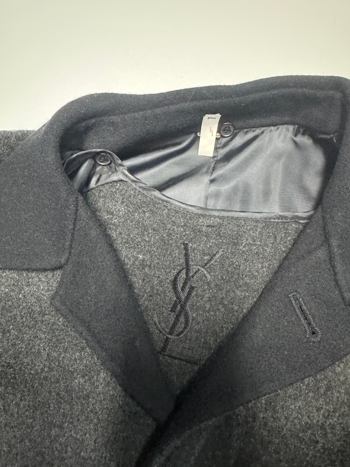 정품!! 입생로랑 옴므 YSL 발마칸 카라 미들 코트 + 내피 상품이미지3