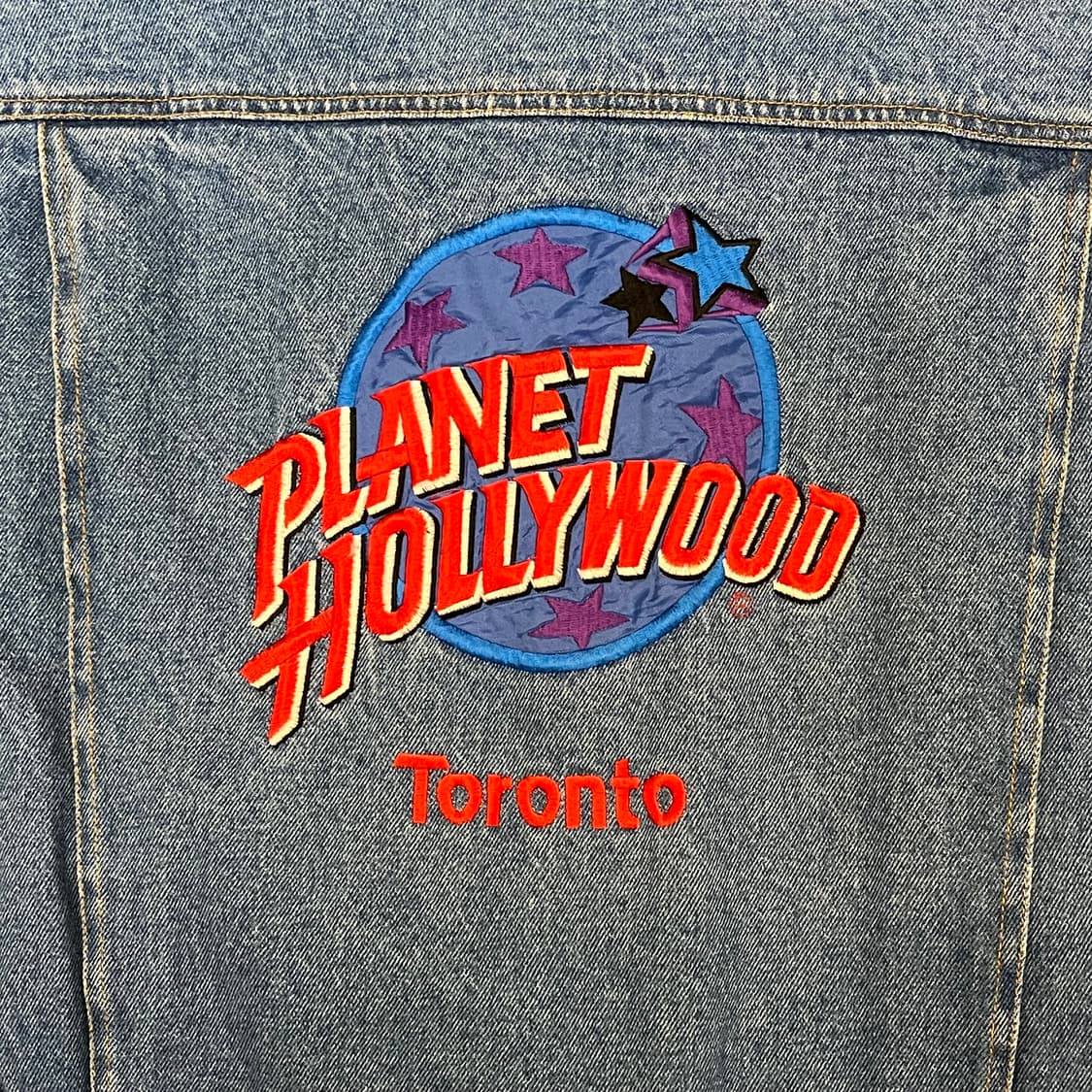 레어 90s USA 빈티지 플래닛헐리우드 청자켓 데님자켓 상품이미지6