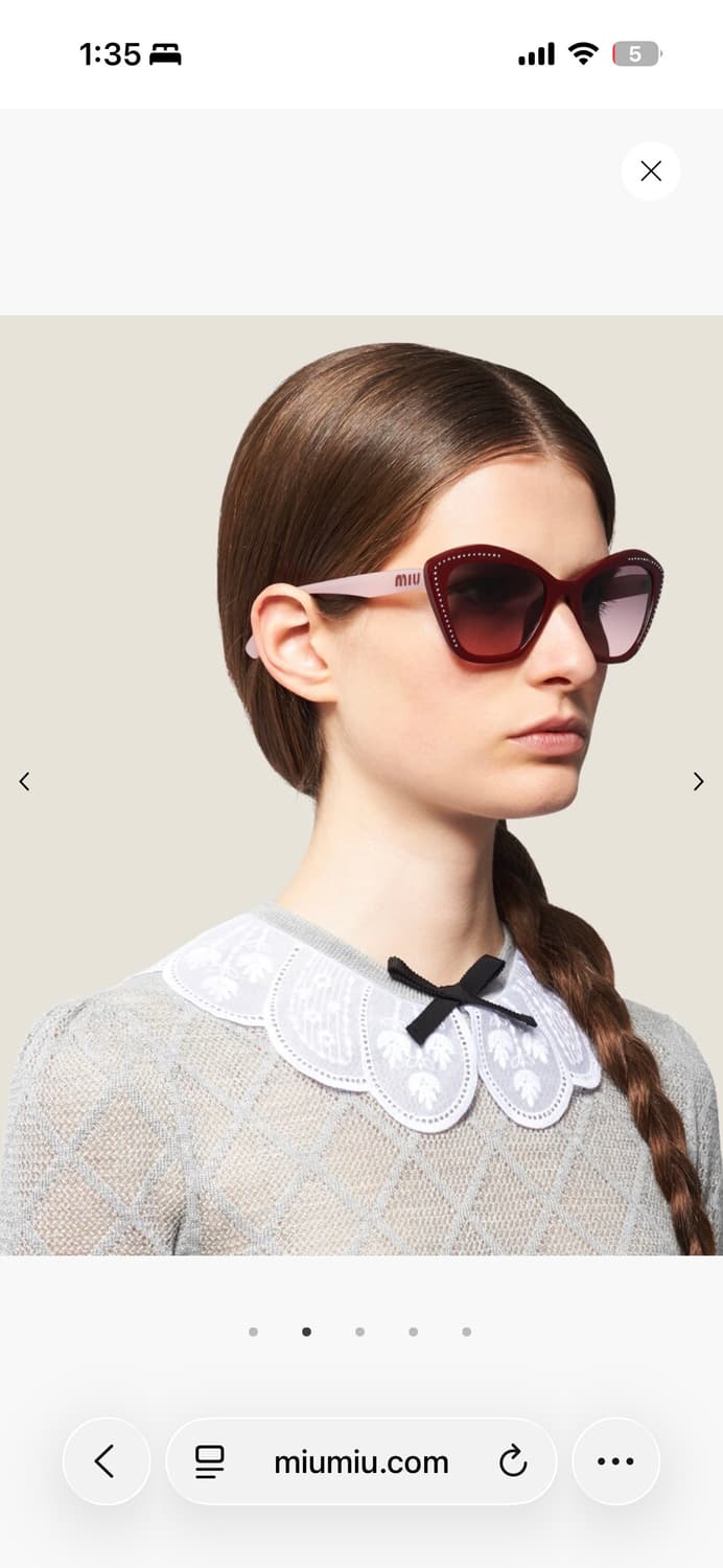 Miu Miu 라인스톤 로고 선글라스 아시아핏 상품이미지1