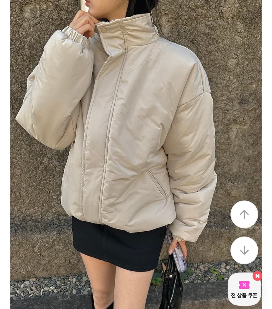 에이블리 남여공용 스트링 루즈핏 패딩 점퍼 (새상품) 상품이미지4