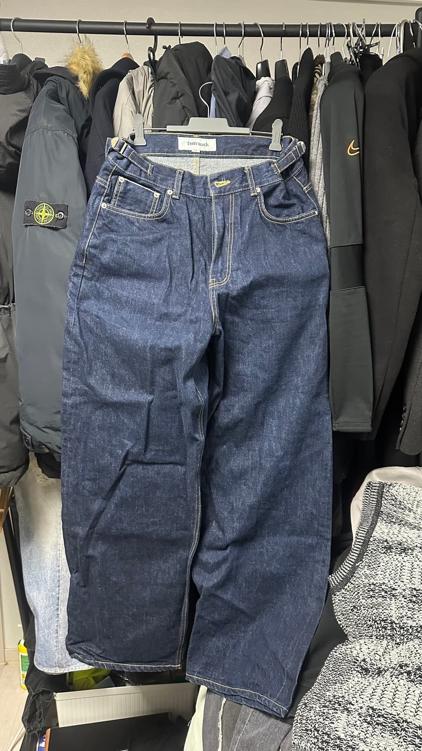 토니웩 와이드 레그 셀비지 데님 진 30 m 상품이미지2