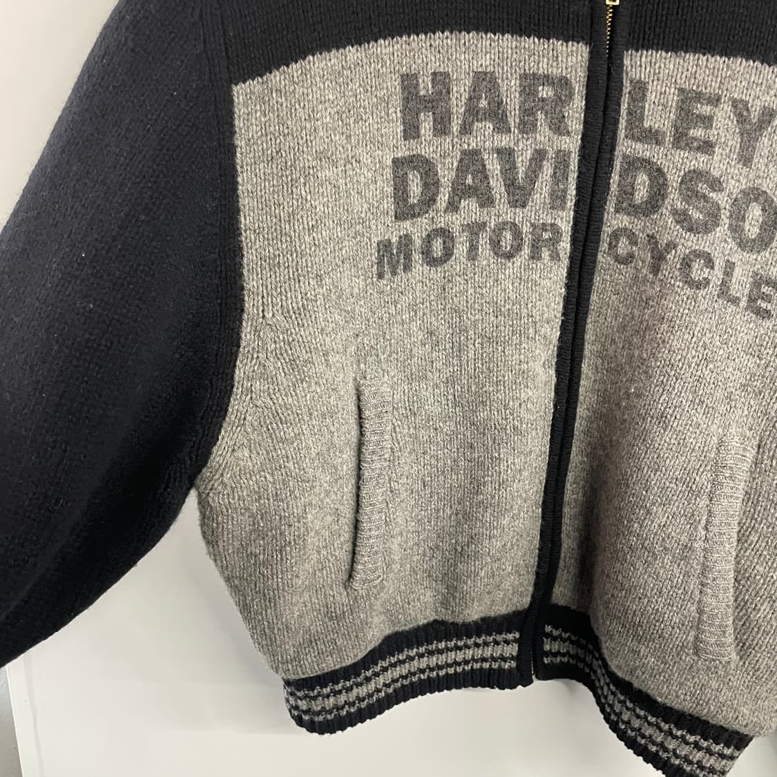 90s 할리 데이비슨 스펠아웃 울 니트점퍼 상품이미지6