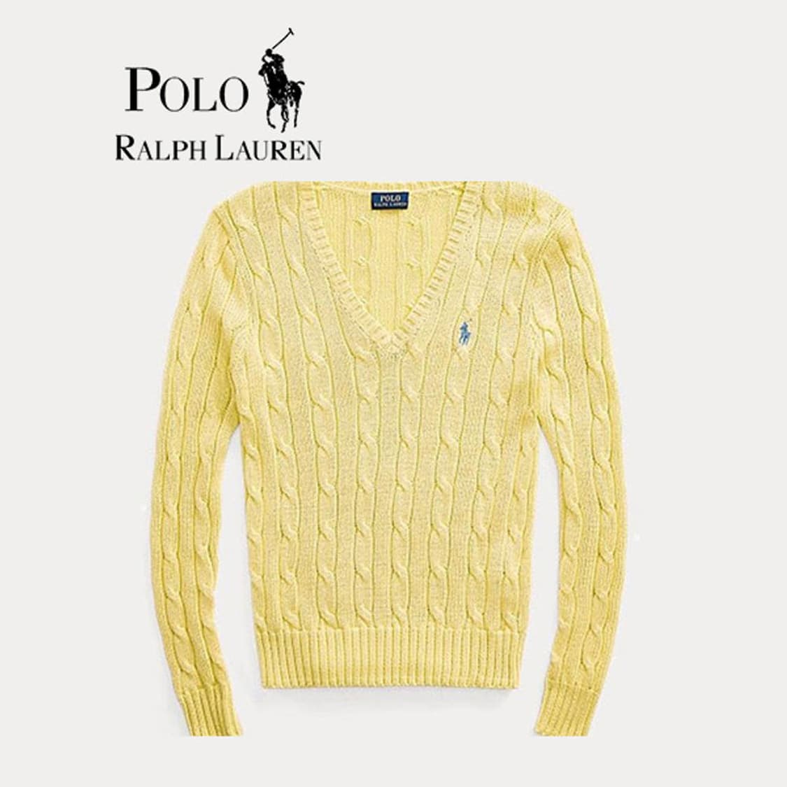 폴로 브이넥 니트 옐로우 상품이미지2