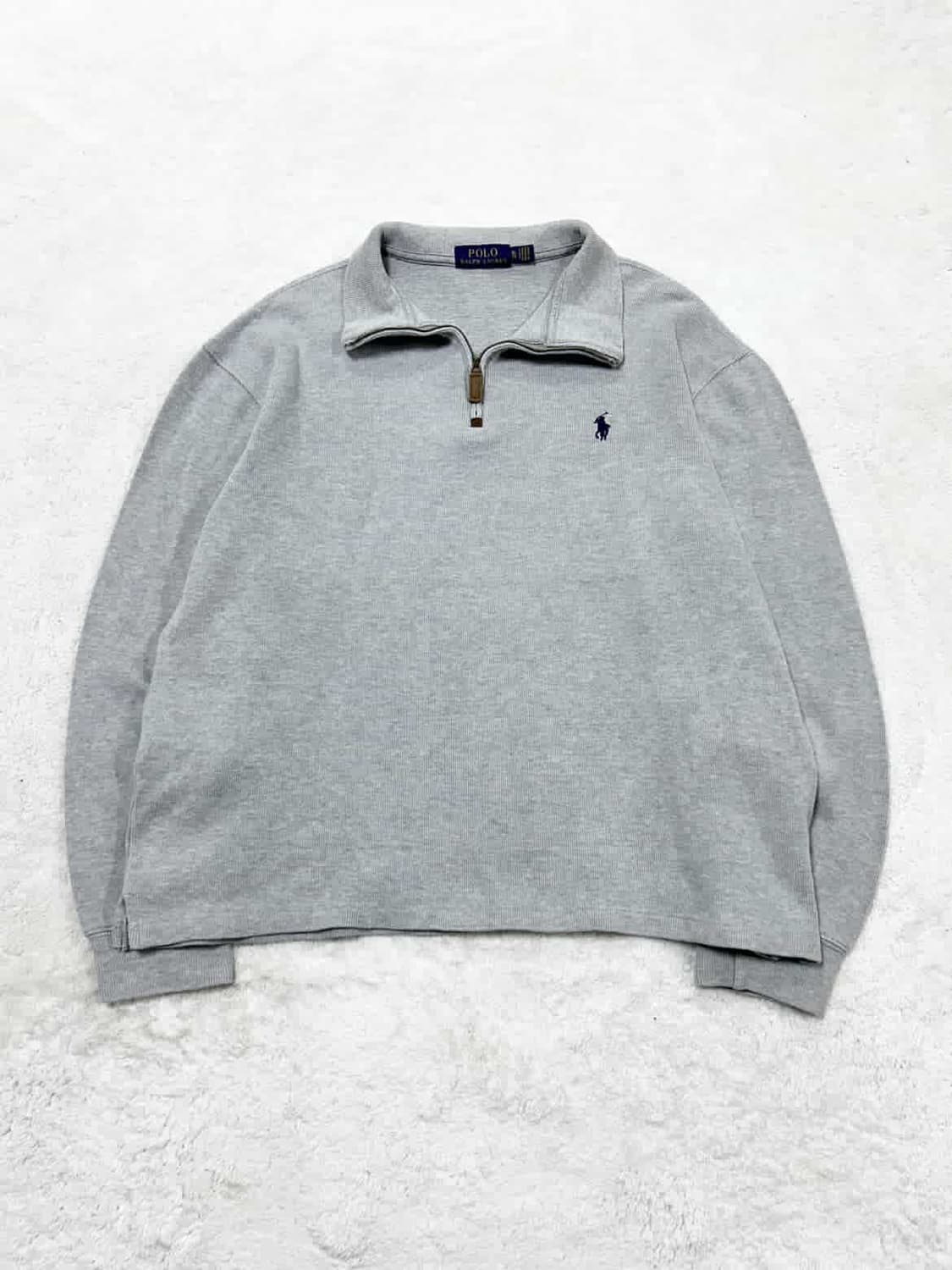 폴로 네이비포니 그레이 코튼 반집업 상품이미지5