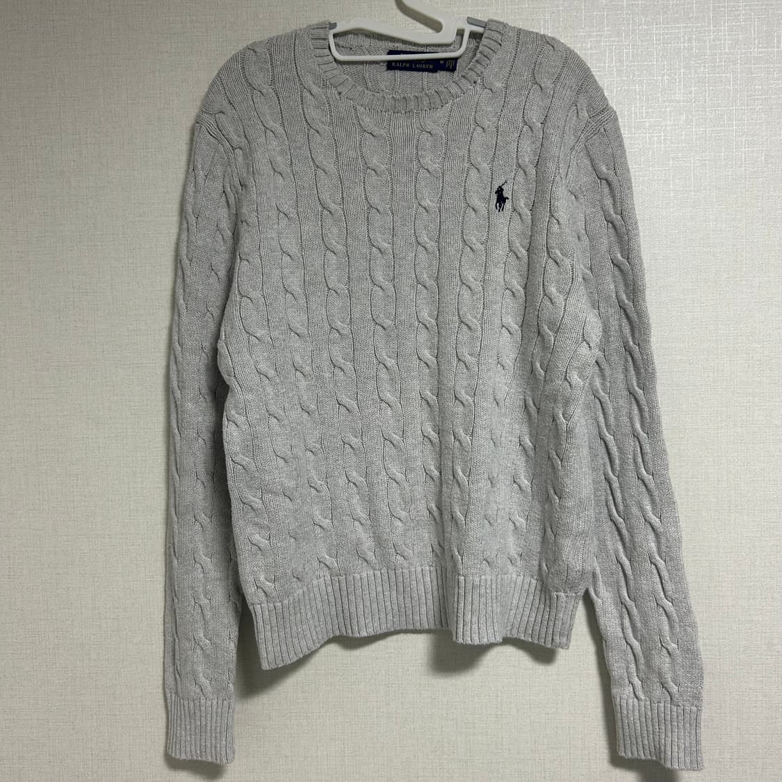 폴로 랄프로렌 신형 꽈배기 니트 그레이 M  상품이미지3