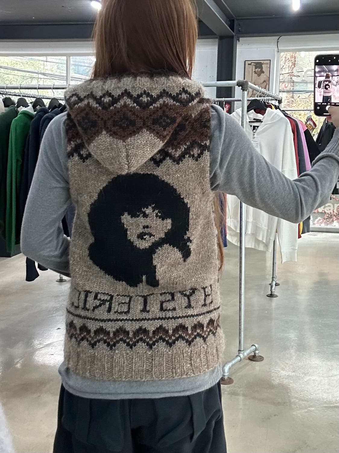 히스테릭글래머 히스걸 코위찬노르딕 울 후드니트 베스트 상품이미지6