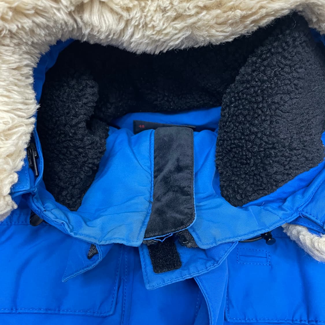 [중고] 라코스테 블루 후드 덕다운 패딩 사파리 점퍼 95 상품이미지4