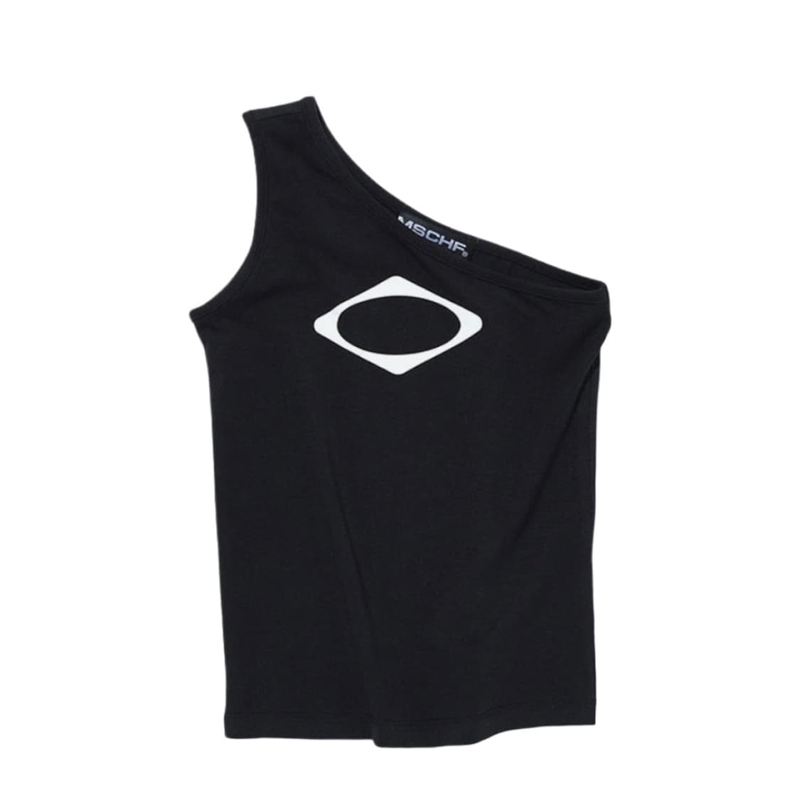 미스치프 롬버스 원 숄더 탑 블랙 상품이미지1