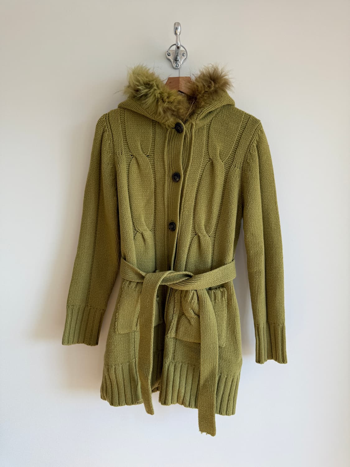 Pre owned 울&캐시미어 롱 니트 후드 상품이미지1