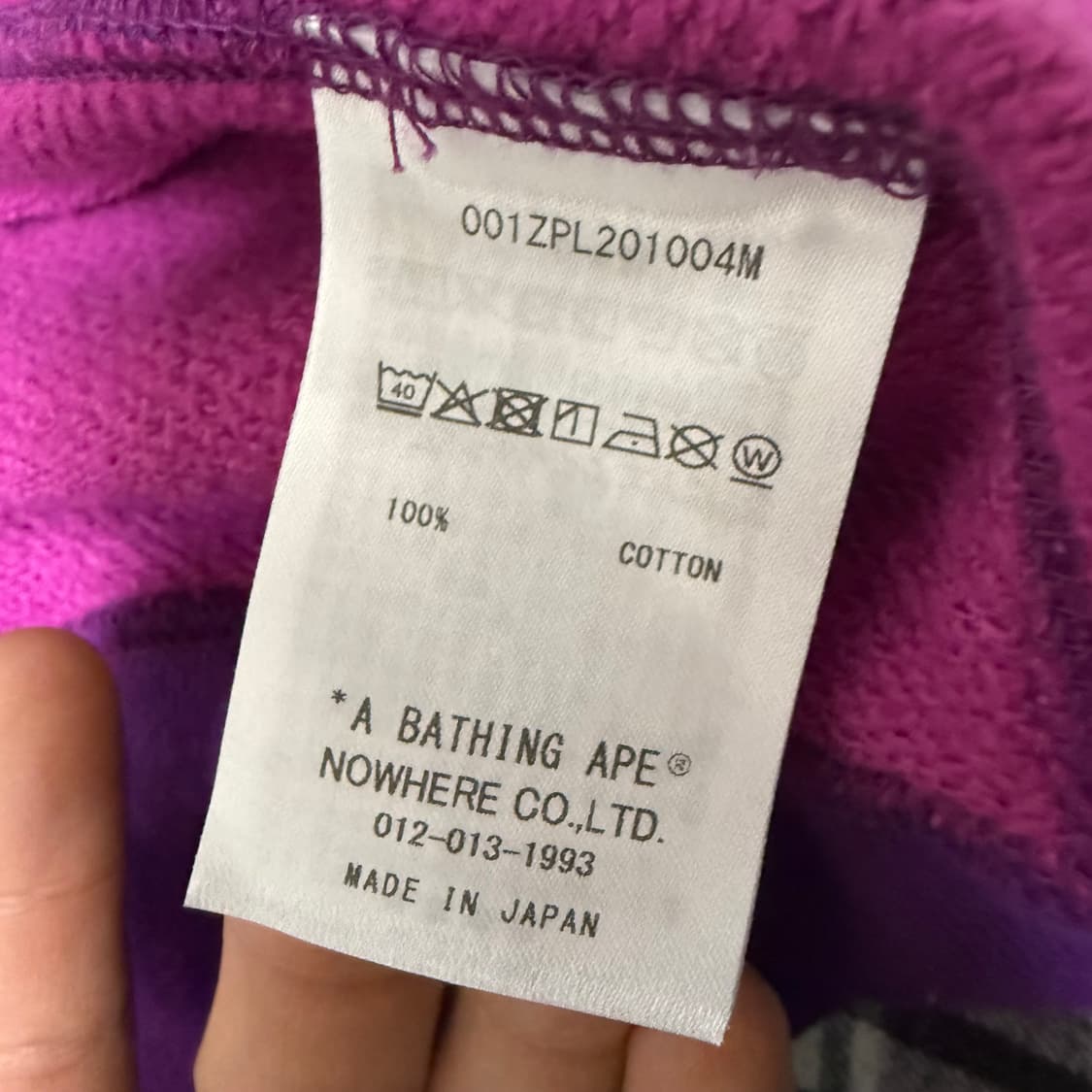 베이프 퍼플 샤크 후드집업 + (쇼핑백,비닐팩,영수증 다 있음) 상품이미지7