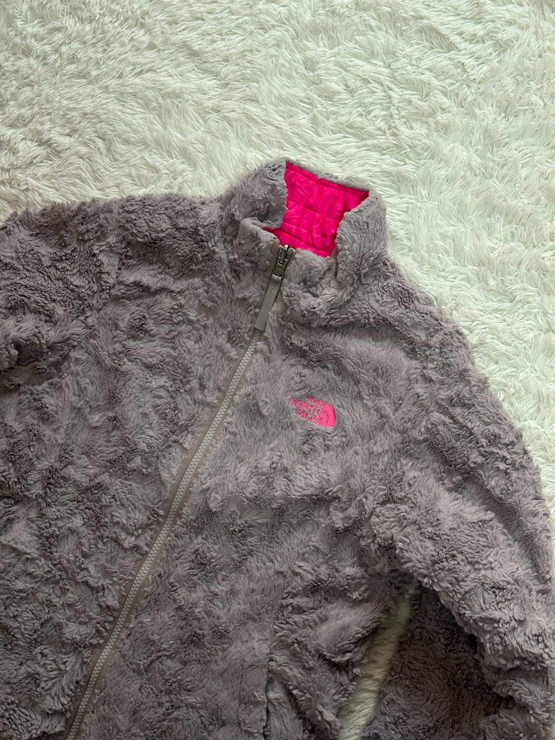 노스페이스 여아 리버시블 패딩 핑크 S 상품이미지4