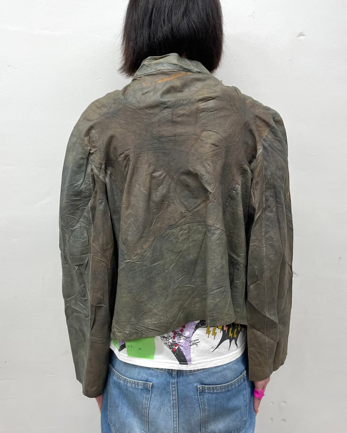 Vera Pelle Coated Denim Biker Jacket  상품이미지4