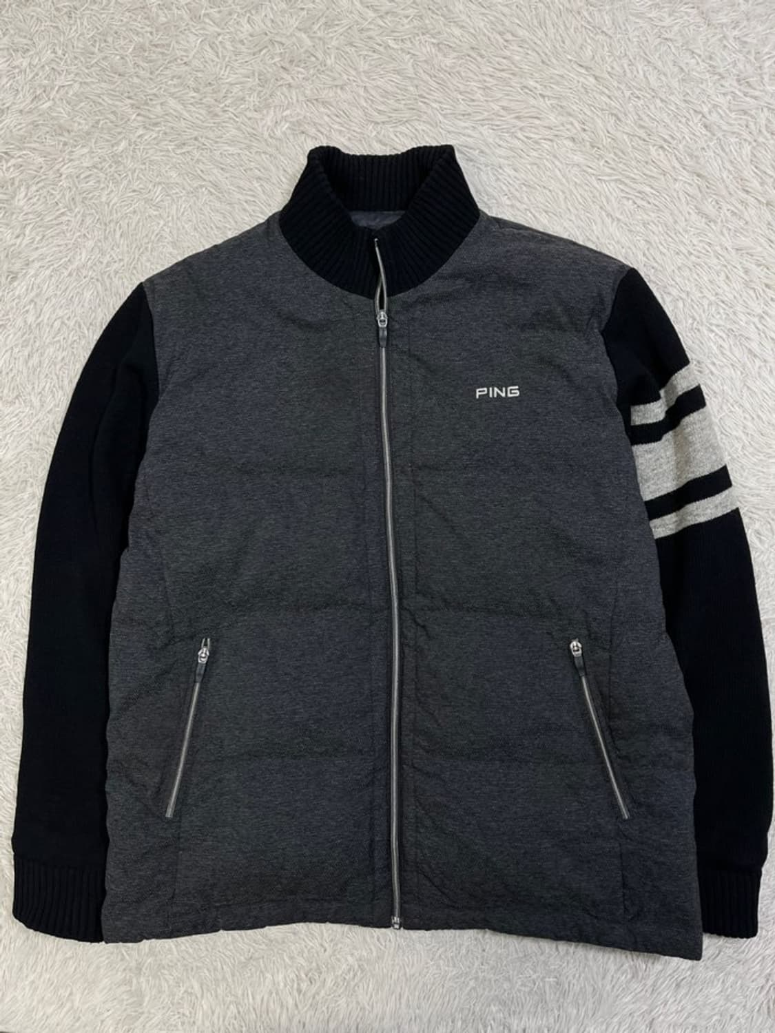 핑 덕다운 니트 집업 가디건/#155 상품이미지1