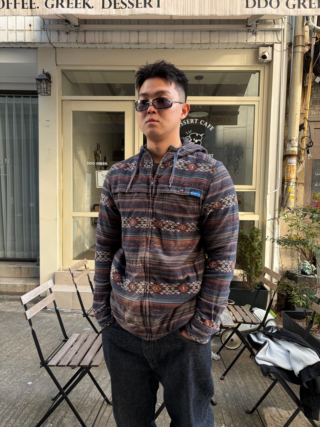 Kavu aztec pattern cotton hood zip-up 상품이미지1