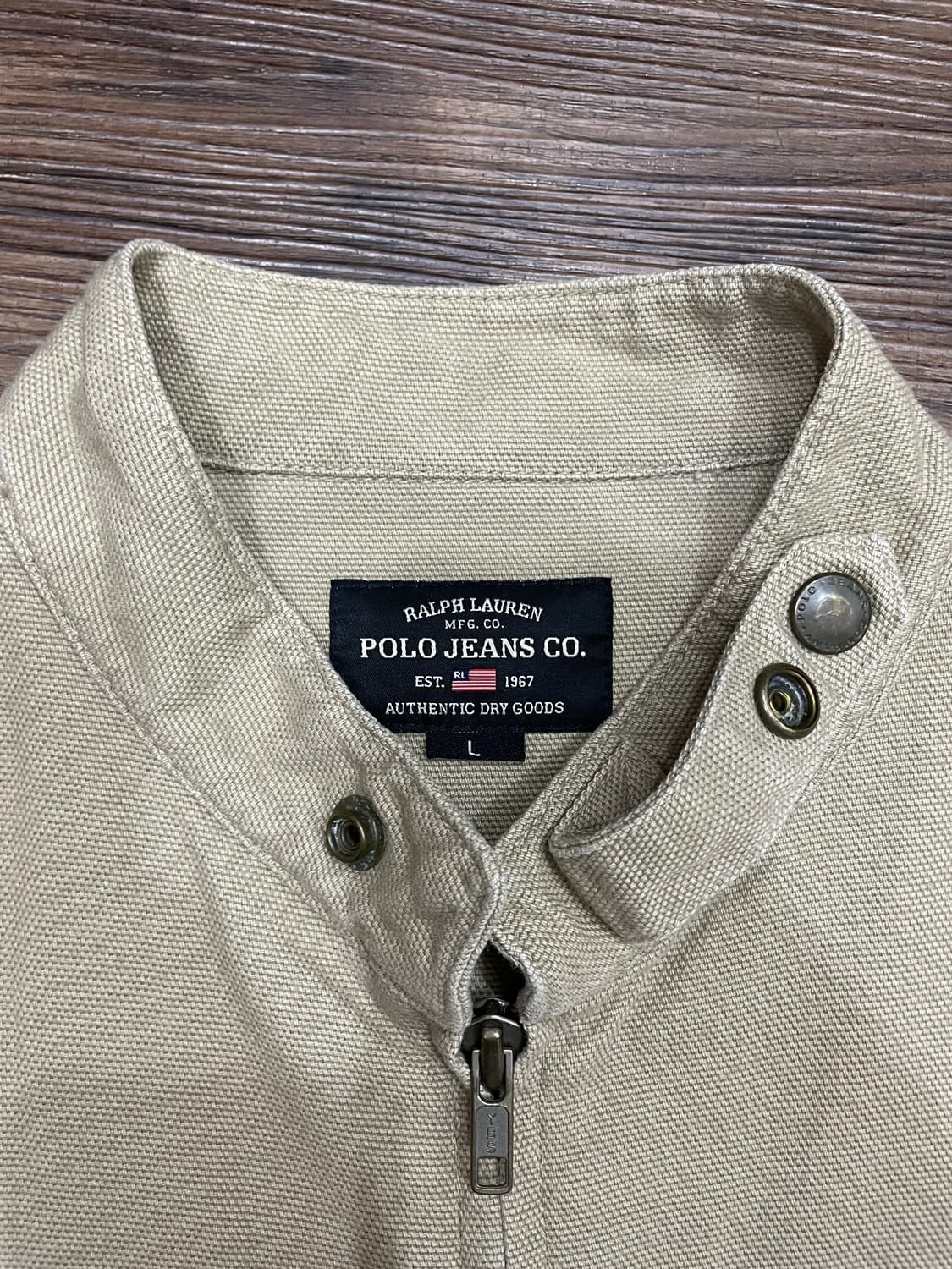 폴로 캔버스 코튼 바이커 자켓 베이지 상품이미지5