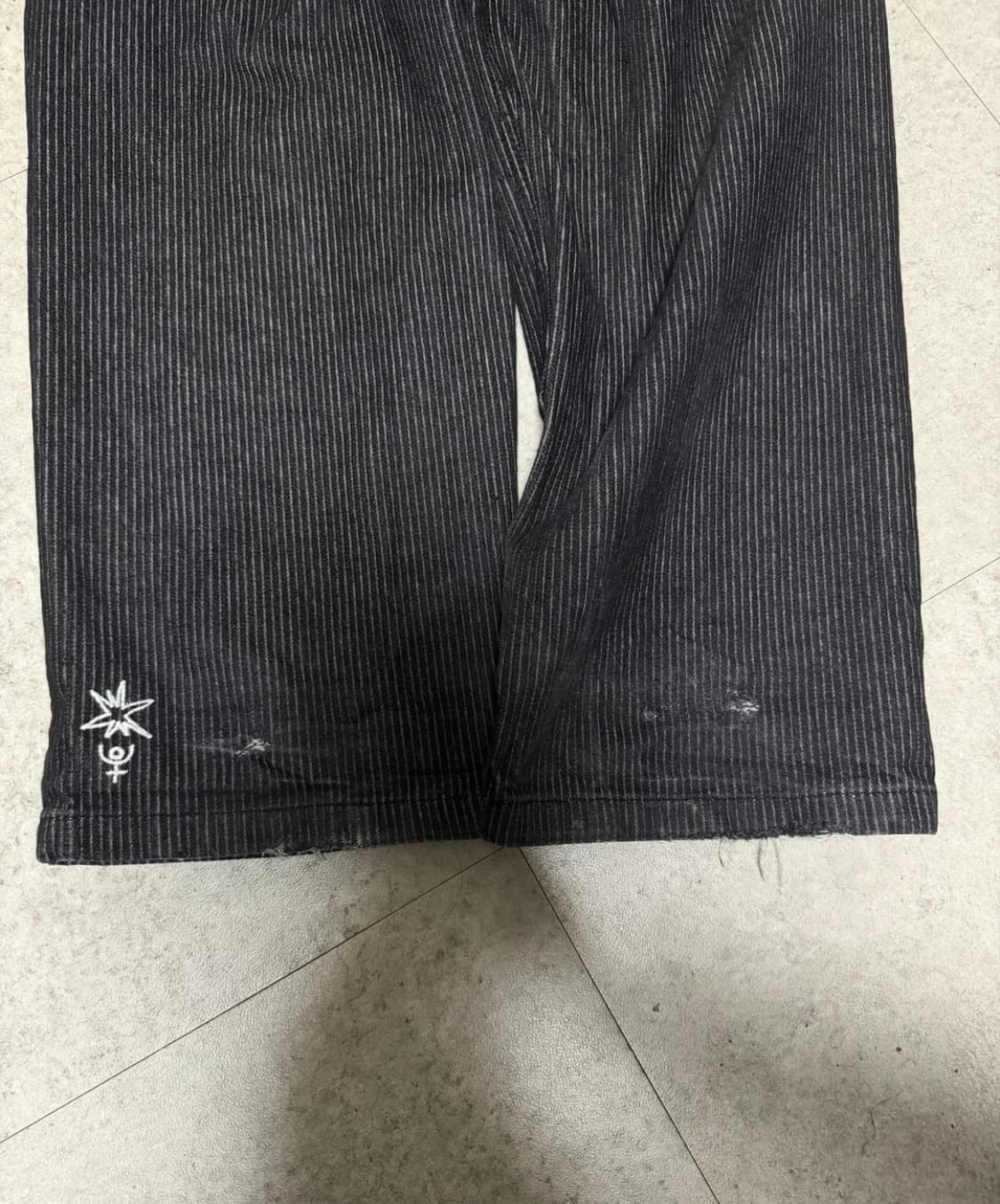 Ertr Stripe Denim Pants Black (s) 상품이미지3