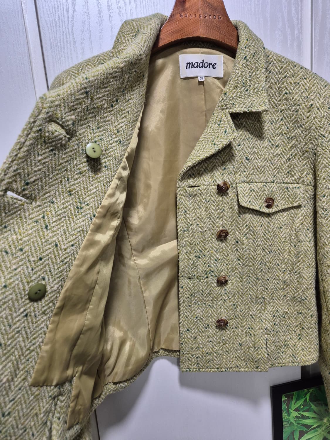 (세일)JPN빈티지.madore 트위드 셋트 올리브 상품이미지4