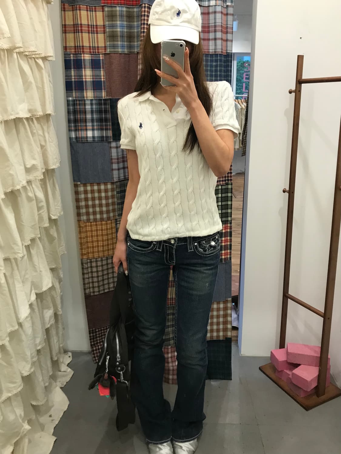 폴로 화이트 꽈배기 반팔 카라티 상품이미지1