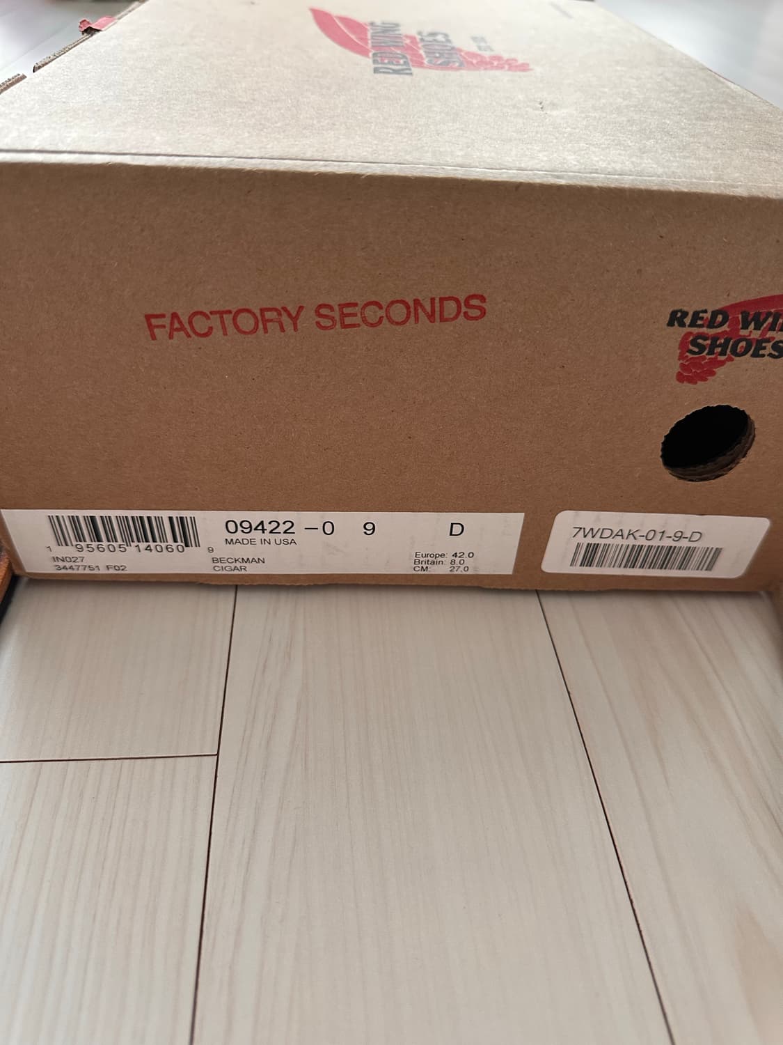 레드윙 9422 벡맨 시가 US9 270mm 상품이미지8