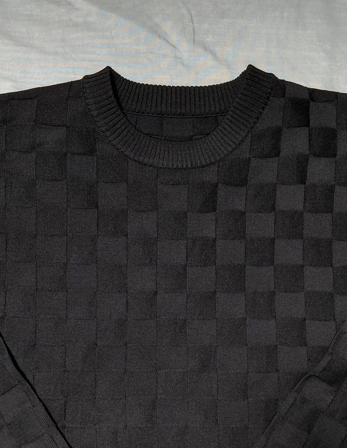 [안티카] antiqua 입체 체크 오버핏 니트 (Free) 무료배송 상품이미지2