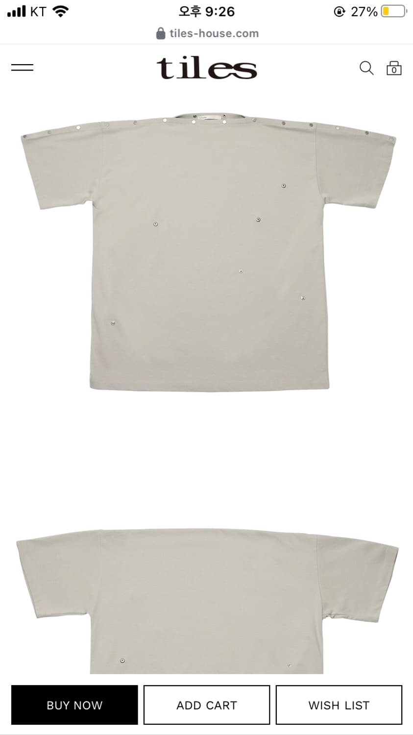 tiles snap half sleeve 화이트 상품이미지4