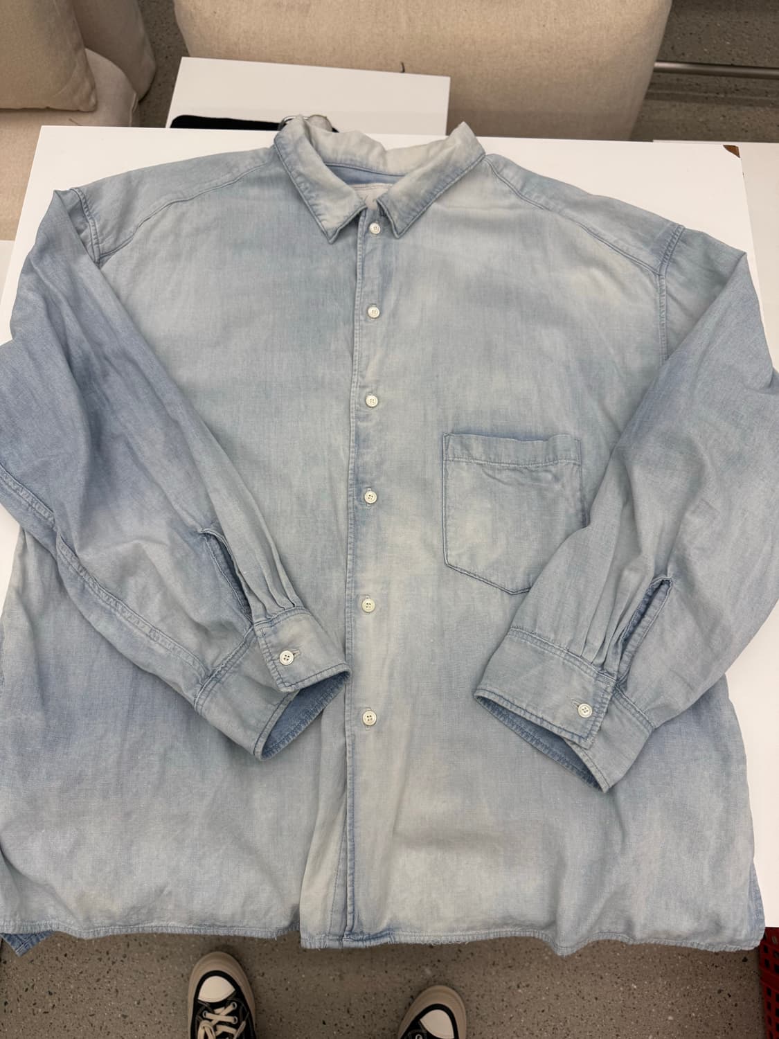 안셀름 aging chambray shirt 3사이즈 상품이미지4