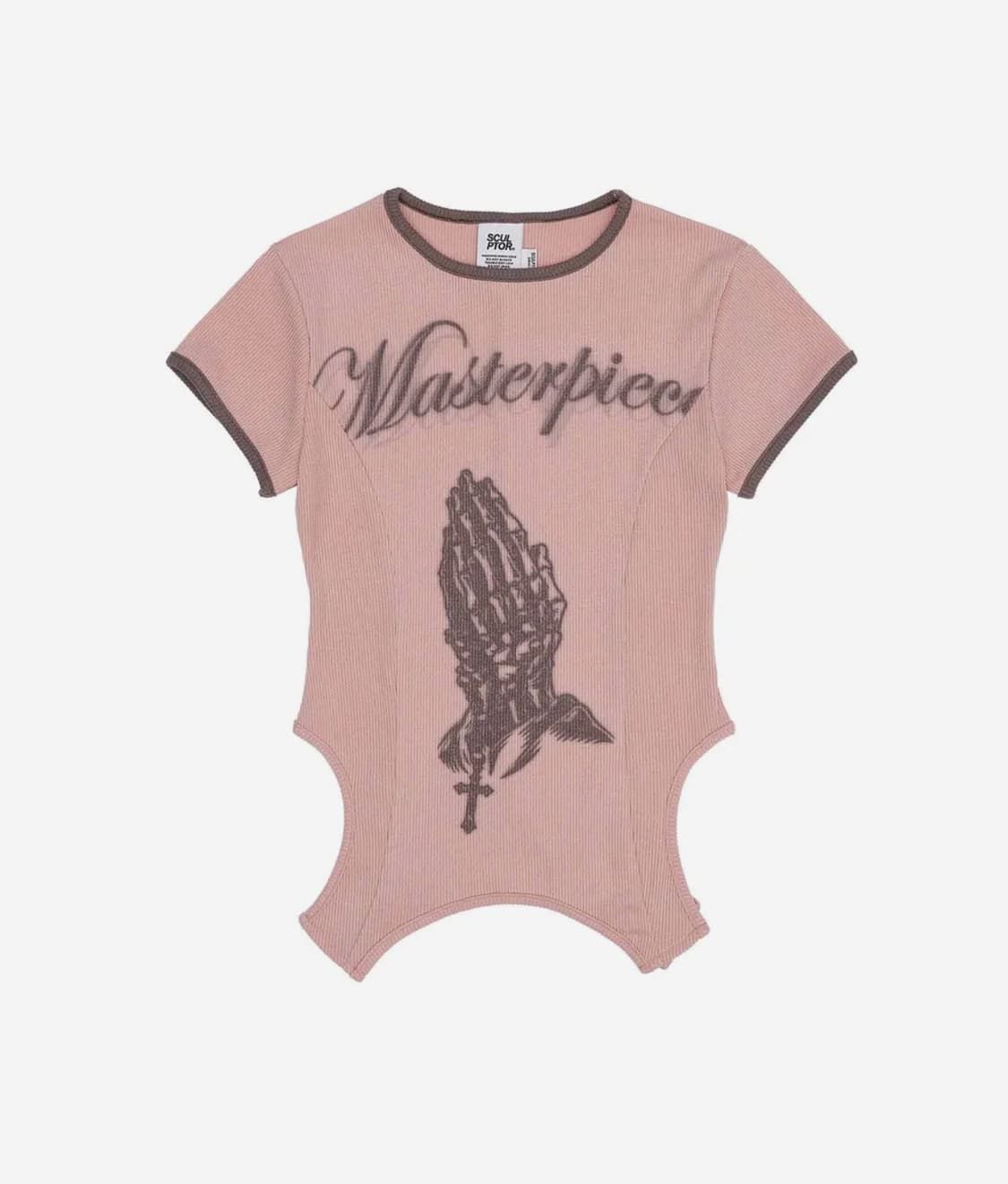스컬프터 Corset Line Tee Baby Pink 코르셋 라인 반팔 상품이미지5