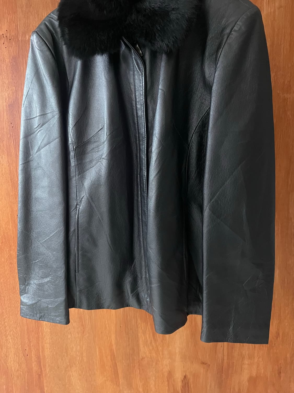 Pigskin fur callar leather jacket 상품이미지4
