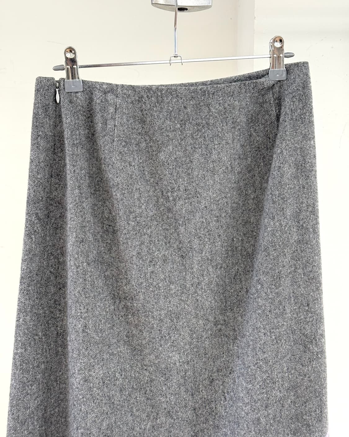 버버리 그레이 울 프린지 보더 스커트 상품이미지5