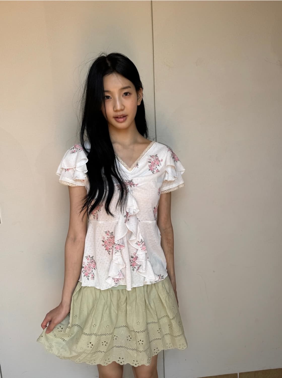 당일배송) 인앤양인하모니 프릴 탑 로즈 상품이미지1