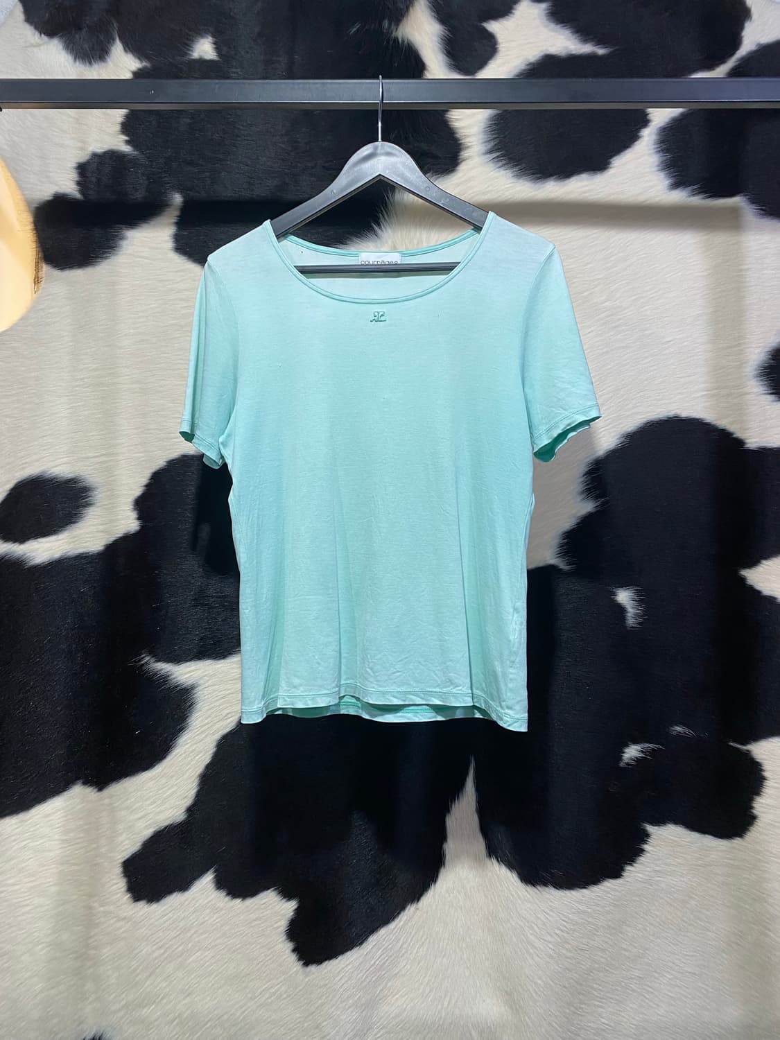 Courreges 로고 자수 민트 반팔티셔츠 상품이미지2