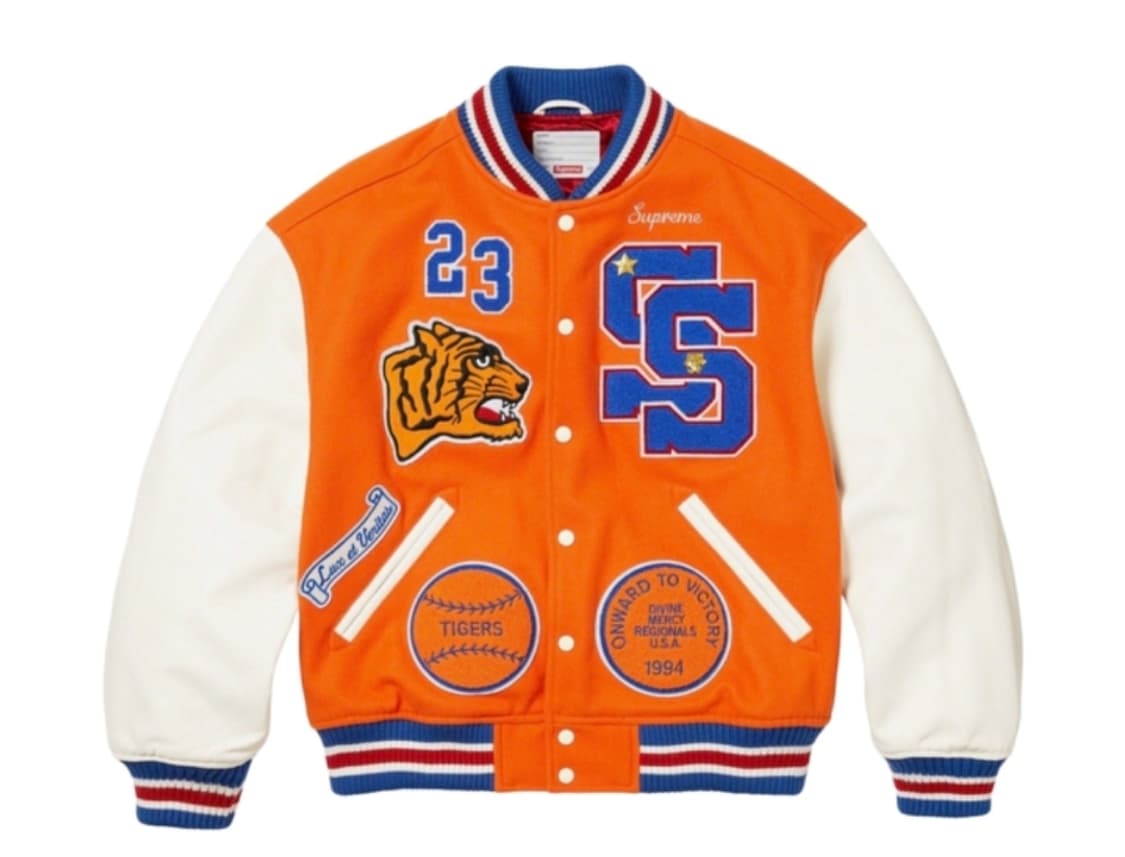 슈프림 타이거 바시티 자켓 오렌지 상품이미지1