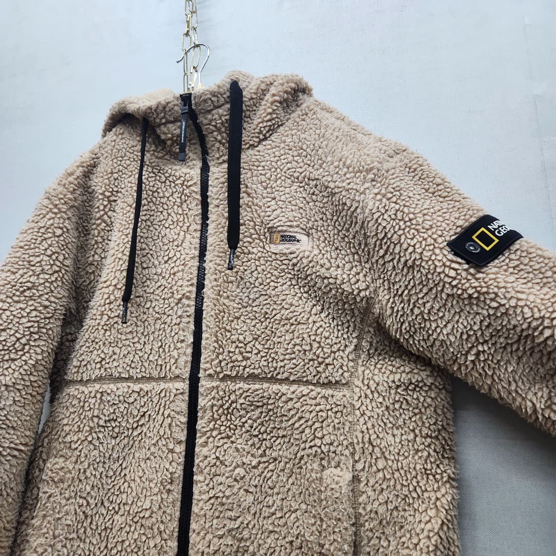 내셔널지오그래픽 후리스 와펜로고 풀 후드집업 XL 상품이미지2