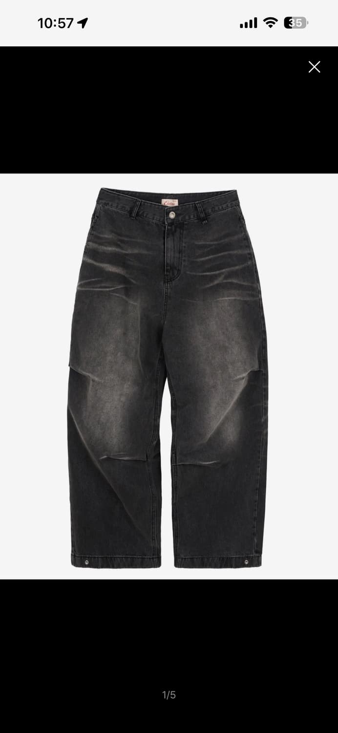 Etce 배기 데님 팬츠 블랙 XL 상품이미지1