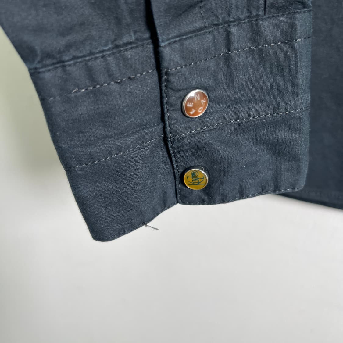 KENZO 겐조 블랙 플리츠 디테일 블랙 셔츠 L 상품이미지8