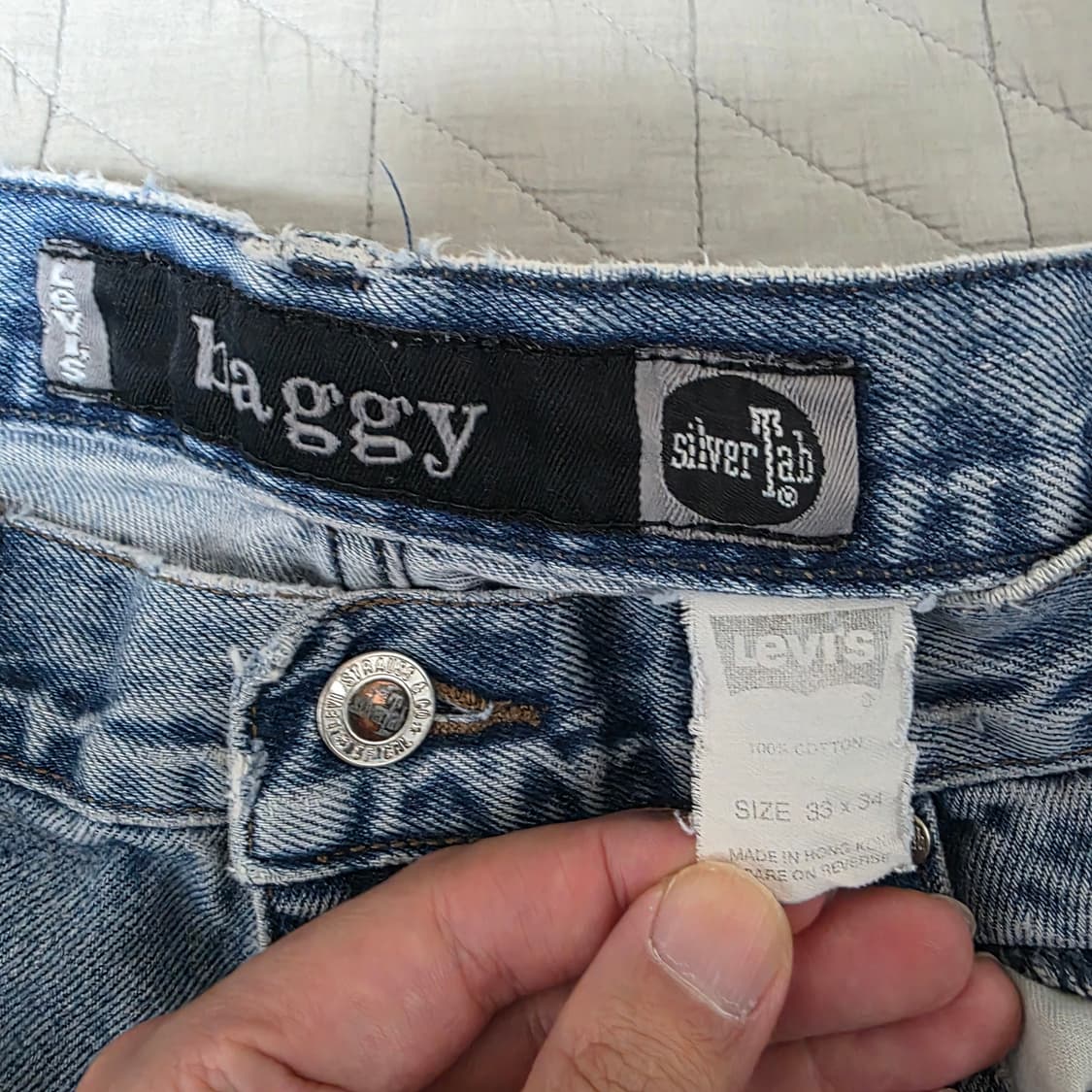[33X34] 90s 빈티지 리바이스 실버탭 배기핏 트래쉬드 상품이미지6